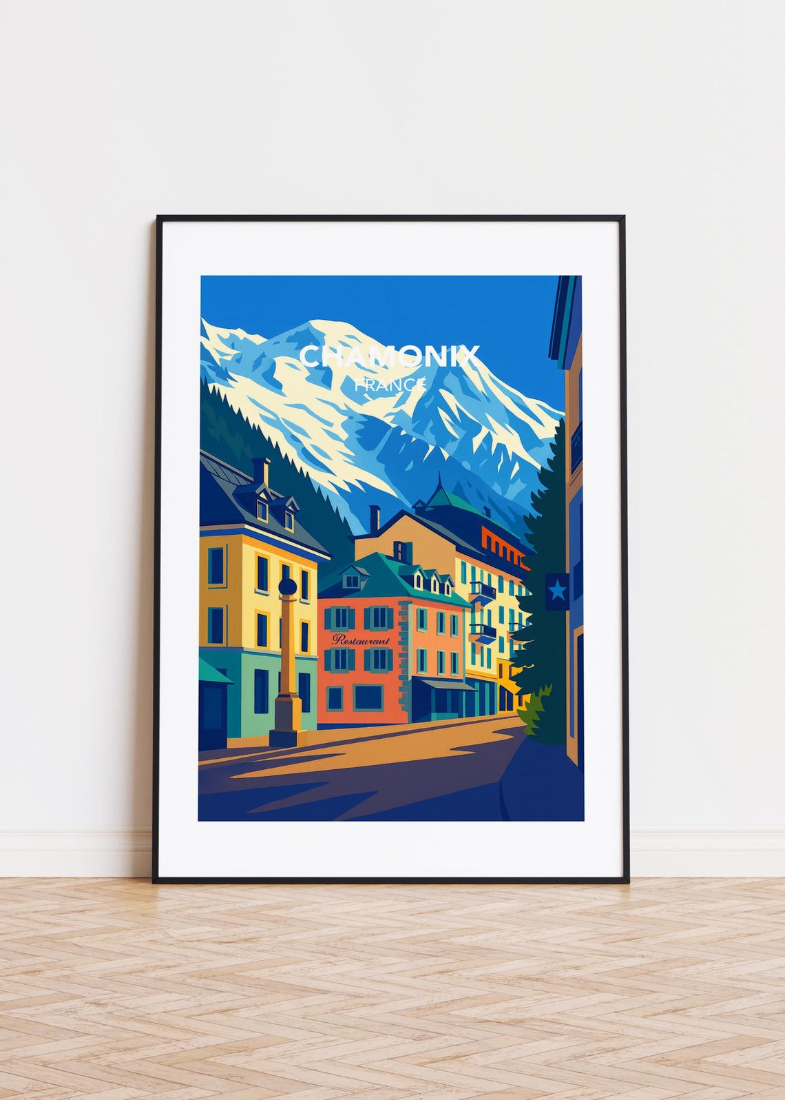 Chamonix France Modern Travel Poster