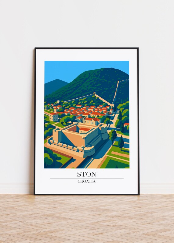 Ston Croatia Modern Travel Poster
