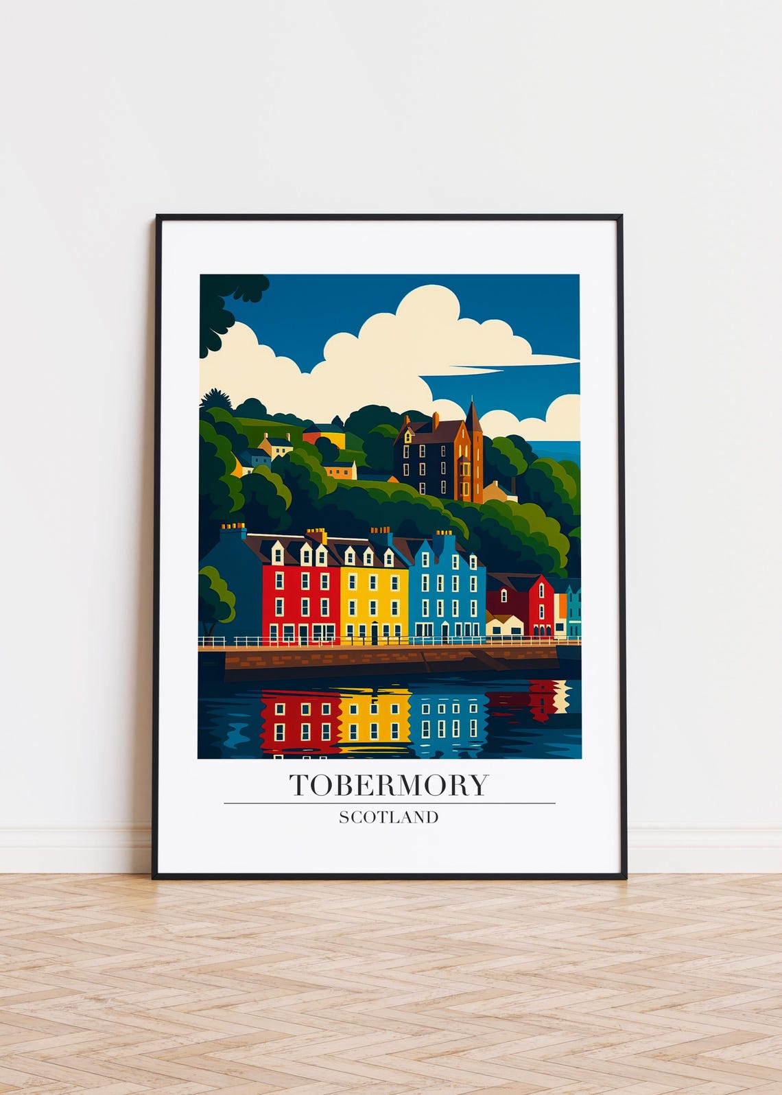 Tobermory Scotland Poster Modern City Art Print