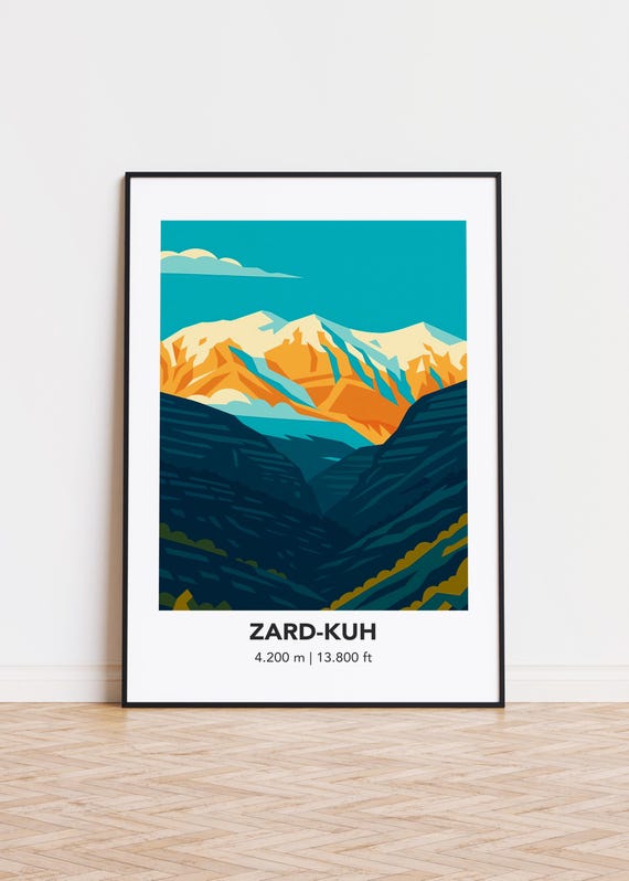 Zardkuh Mountain Art Print Modern Minimalist Decor