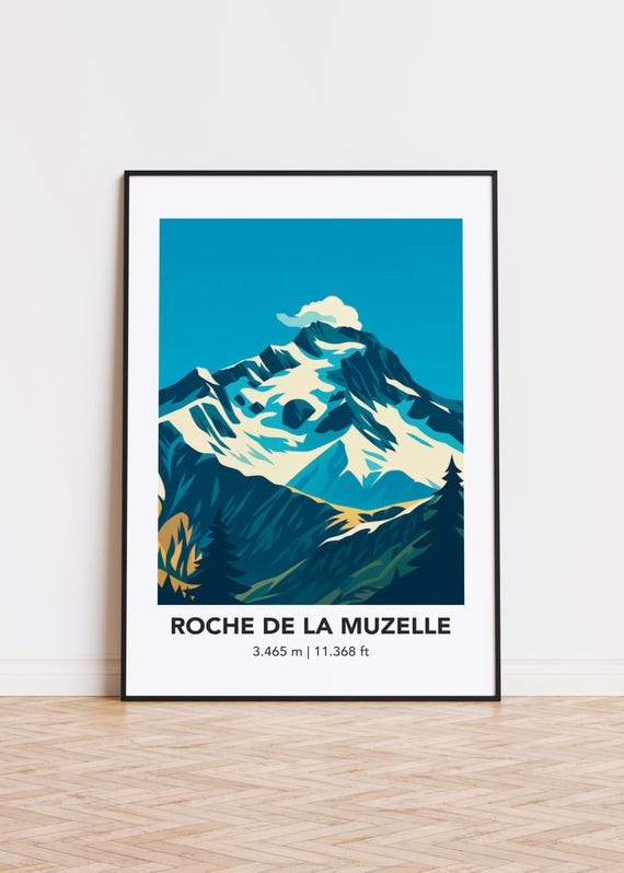 Roche De La Muzelle Mountain Art Print Scandinavian Boho Decor