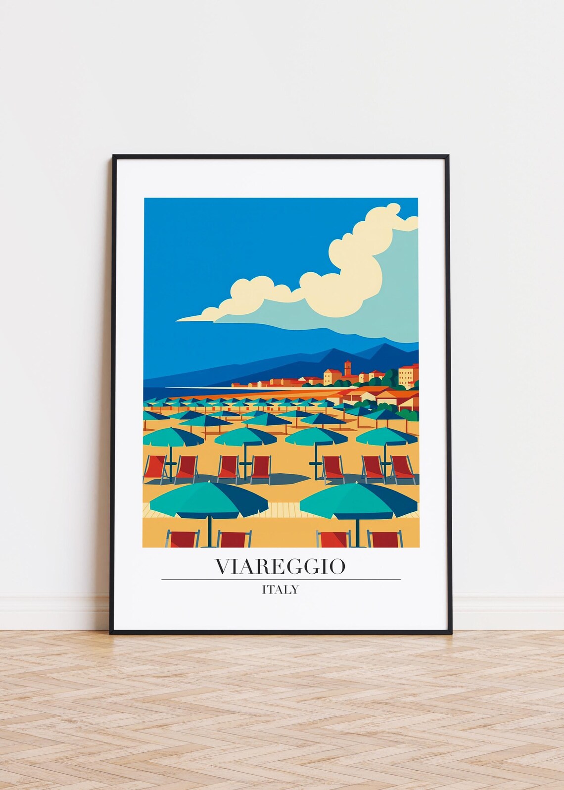 Viareggio Italy Modern Travel Poster