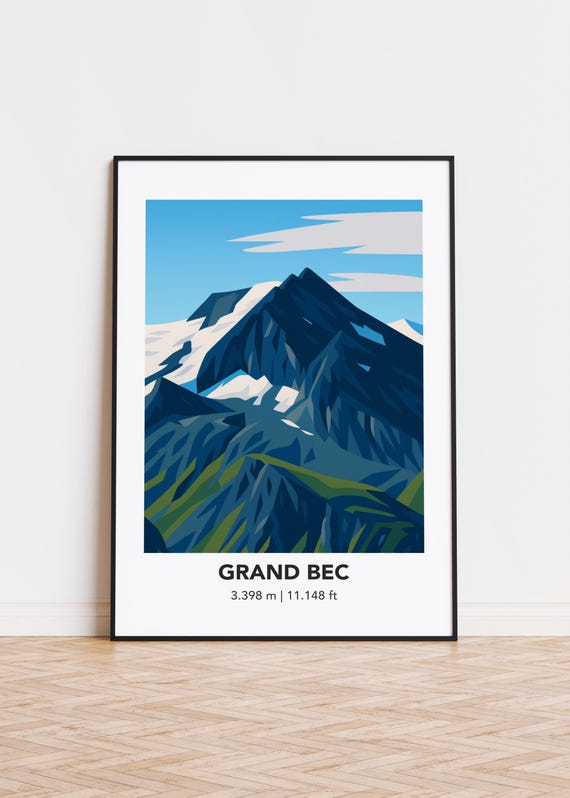 Grand Bec Mountain Poster Print
