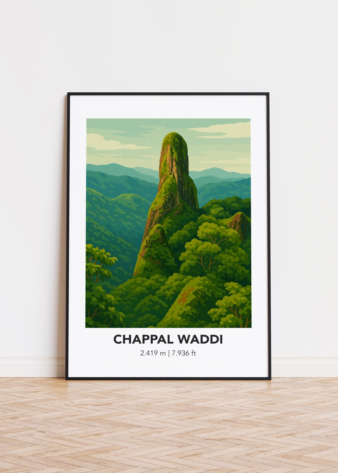 Chappal Waddi Poster, Mountain Illustration