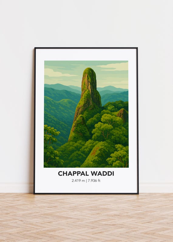 Chappal Waddi Poster, Mountain Illustration