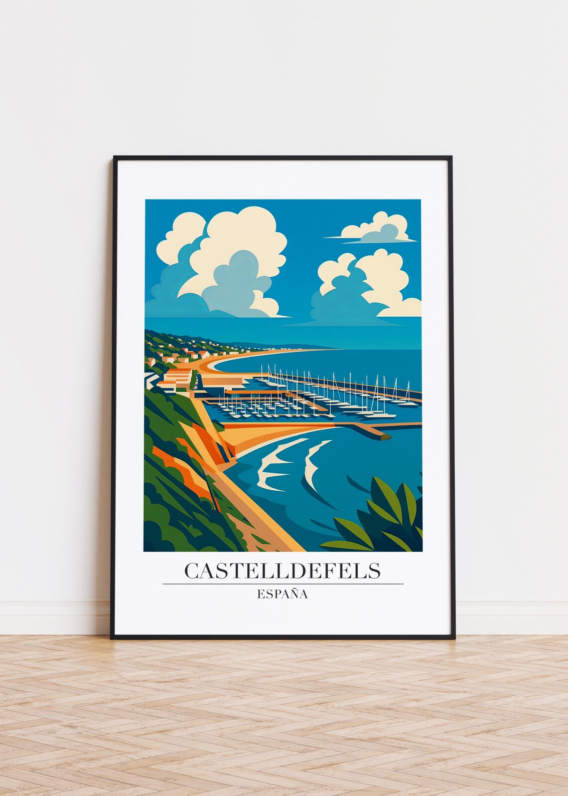 Castelldefels Spain Modern City Art Print