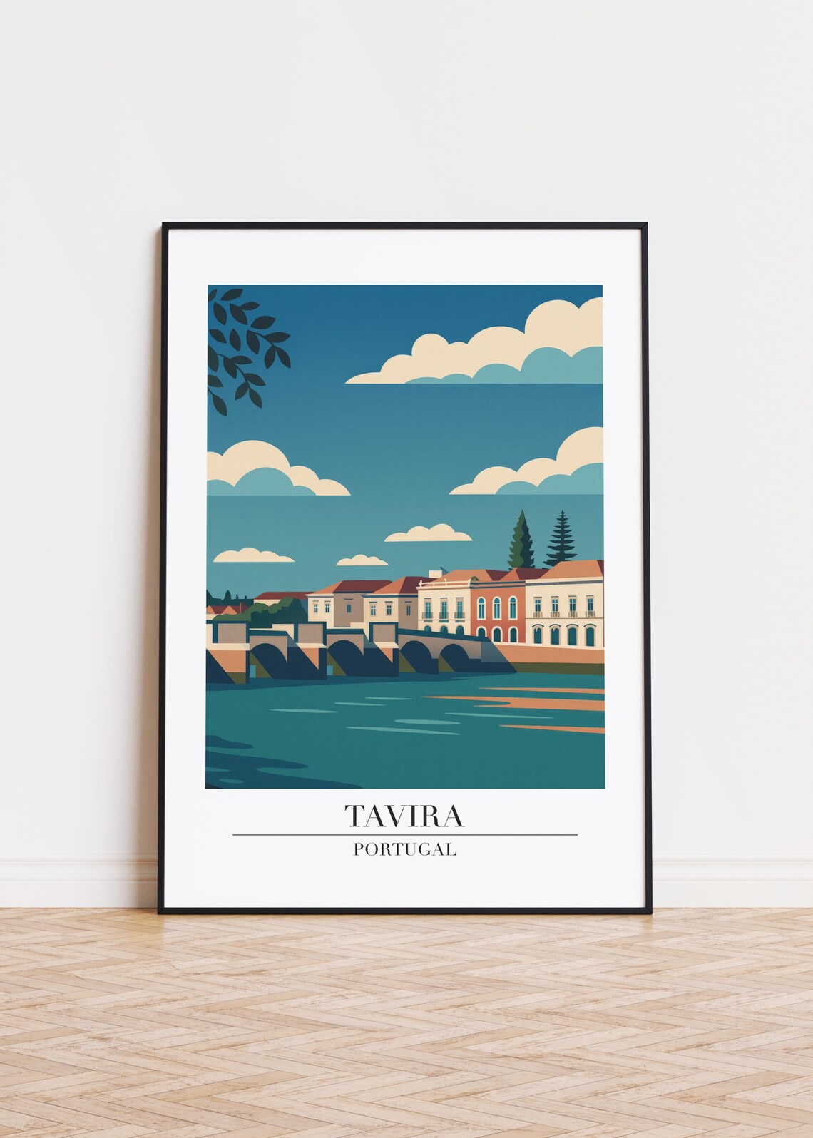 Tavira Spain Modern City Illustration Poster