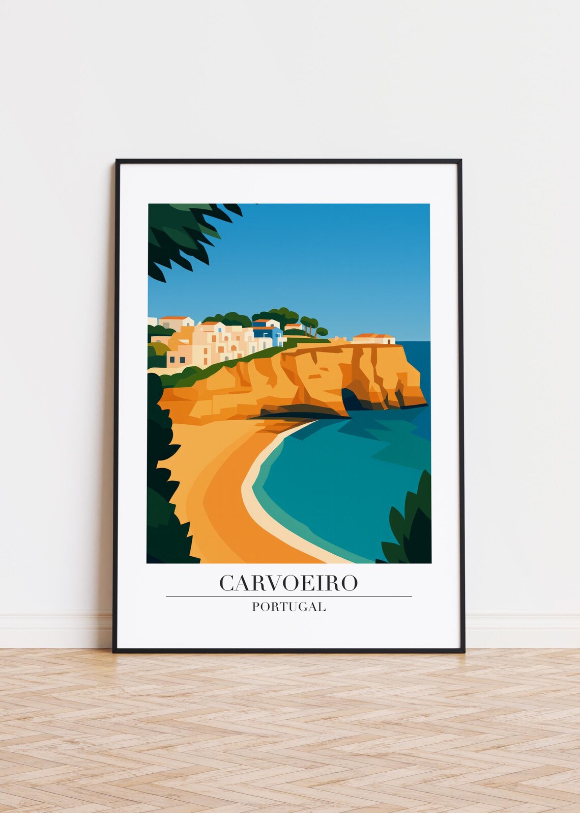 Carvoeiro Portugal Algarve Golden Cliffs Beach Cove Art Poster
