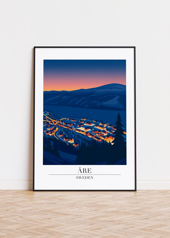 Re Sweden Poster Modern Scandinavian Illustration Art