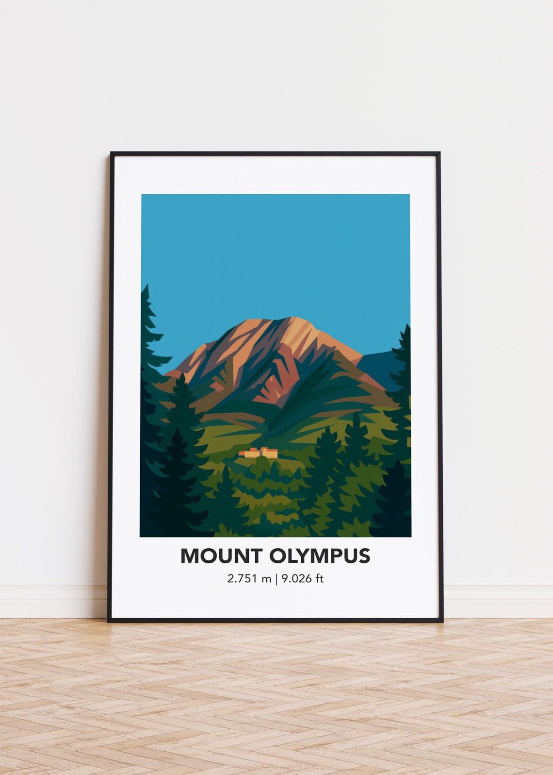 Mount Olympus Art Print Modern Minimalist Mountain Poster