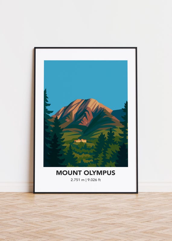 Mount Olympus Art Print Modern Minimalist Mountain Poster