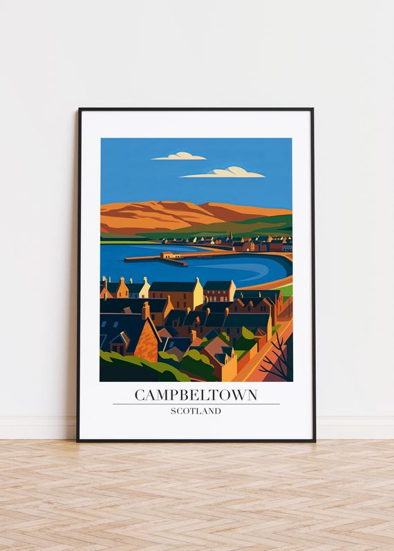 Campbeltown Scotland, Modern City Art Print