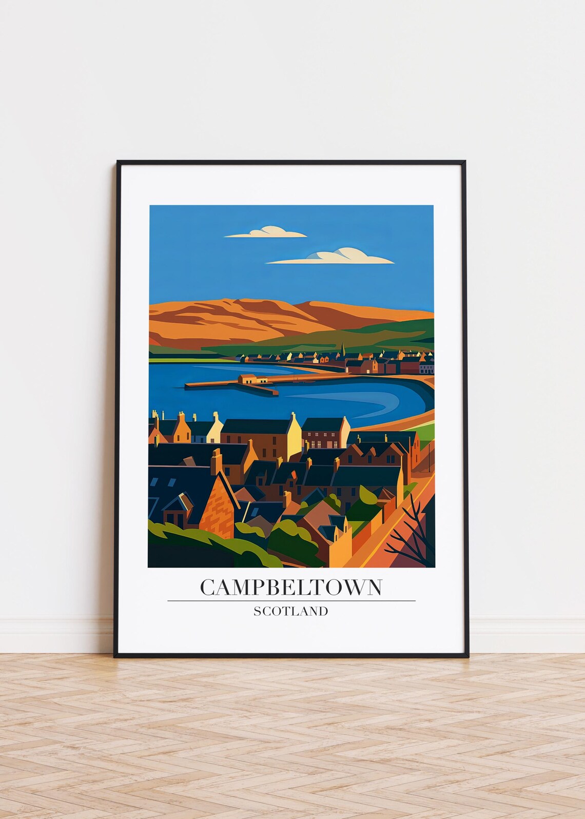 Campbeltown Scotland, Modern City Art Print