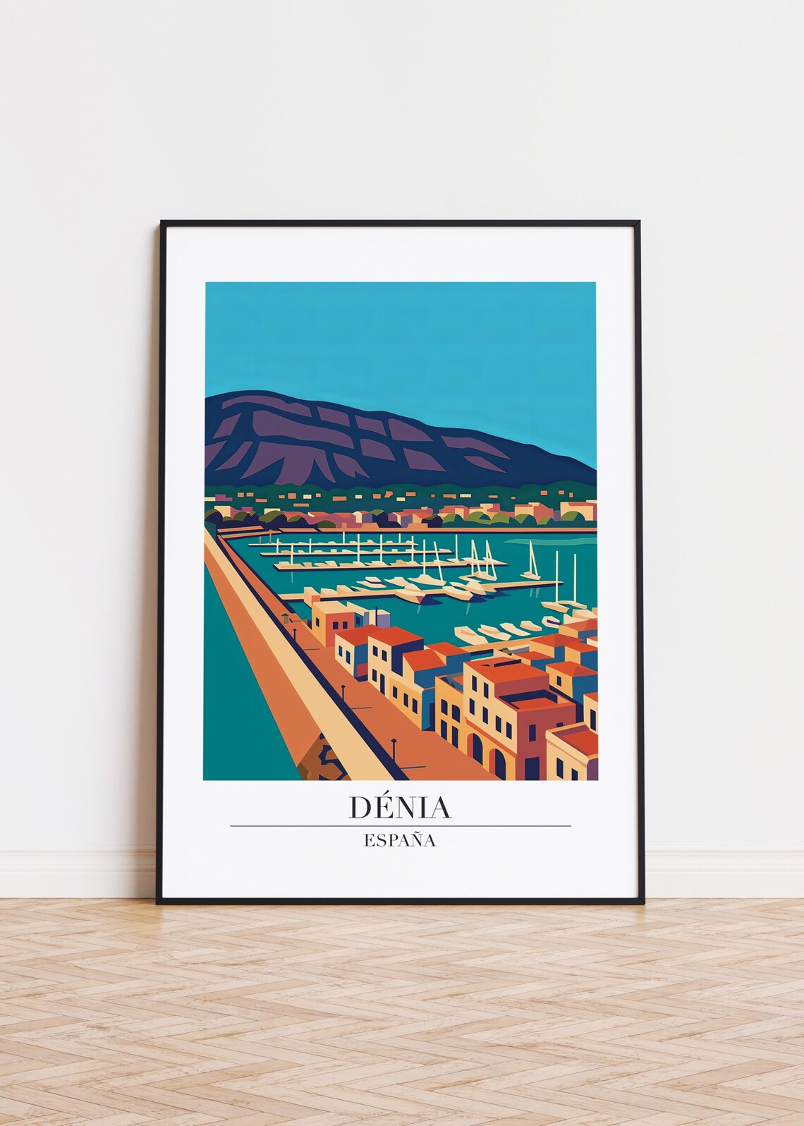 Dnia Spain Modern City Illustration, Poster Print