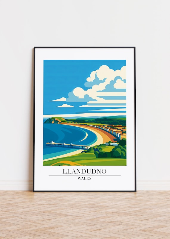 Llandudno Wales Poster Modern Illustration Art Print