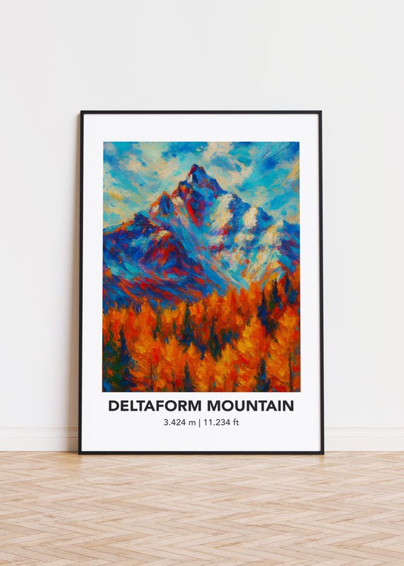 Deltaform Mountain Art Print Modern Oil Painting Style Poster