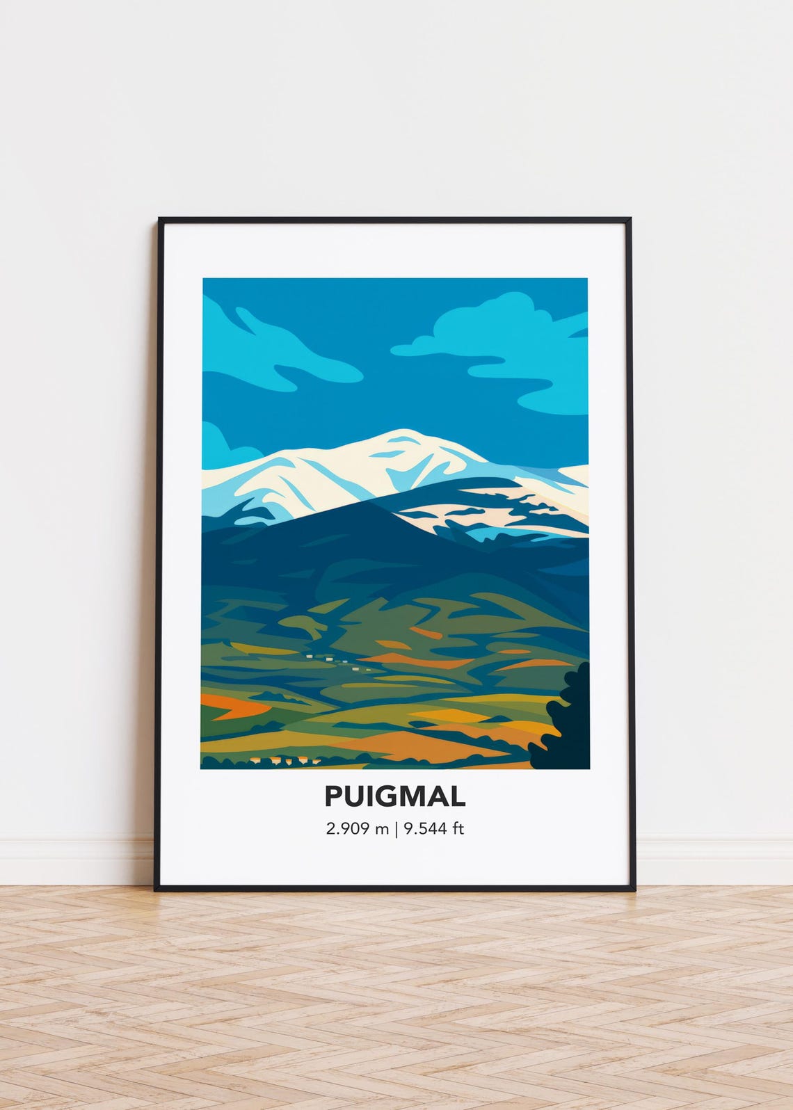 Puigmal Mountain Poster Modern Minimalist Art Print