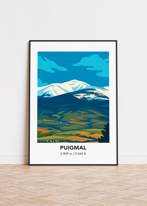 Puigmal Mountain Poster Modern Minimalist Art Print