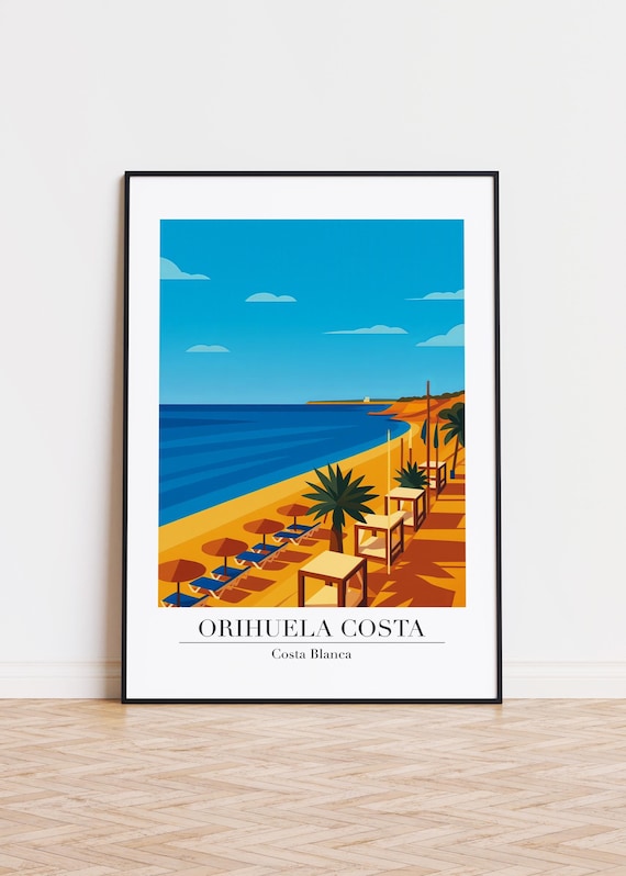 Orihuela Costa Illustration, Spain Travel Poster