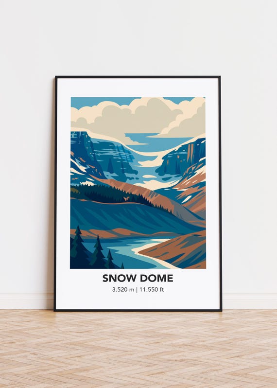 Snow Dome Mountain Illustration Art Print