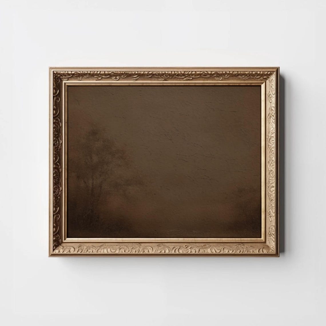 Dark Brown Moody Abstract Textured Landscape Painting Style Print