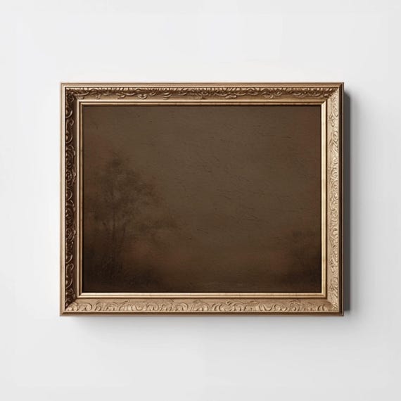 Dark Brown Abstract Art Moody Neutral Print Landscape Textured Painting Modern Organic Decor Horizontal Wall Vintage