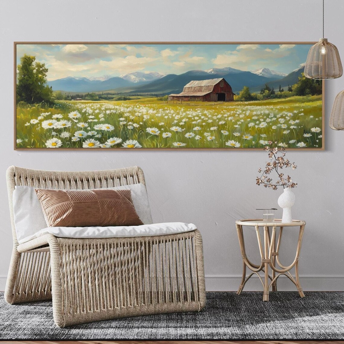 Rustic Red Barn Countryside Art Print, Farmhouse