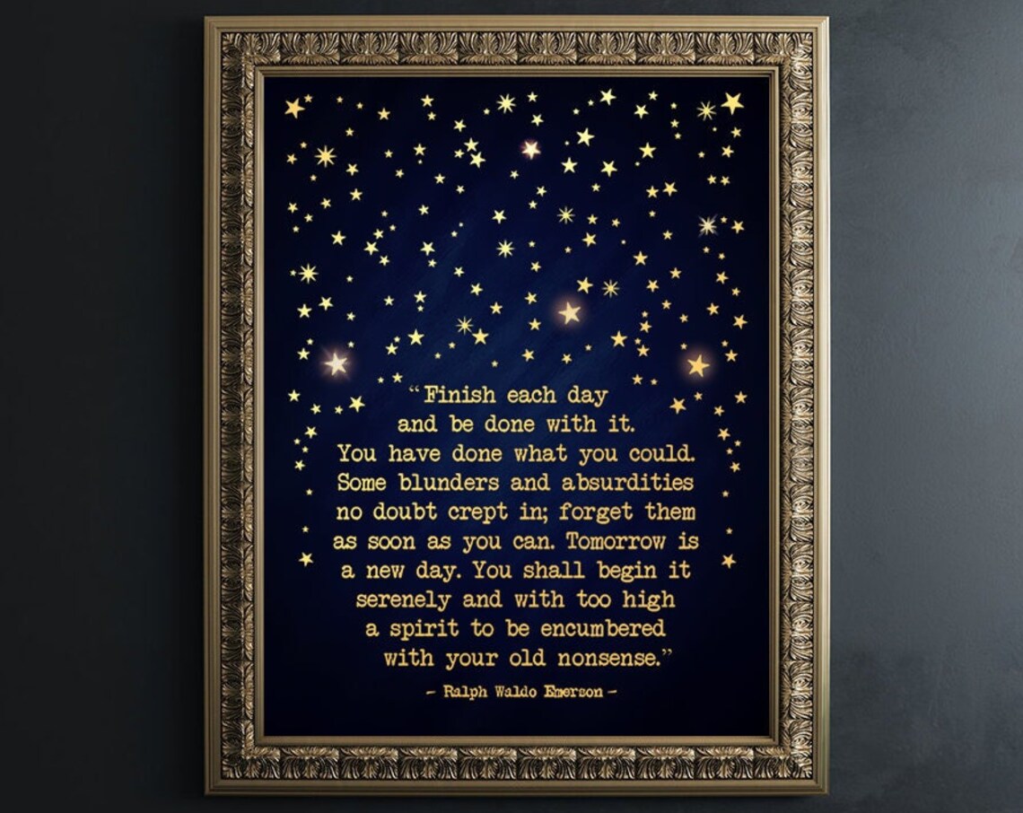 Ralph Waldo Emerson Quote Gold Inspirational Art Print