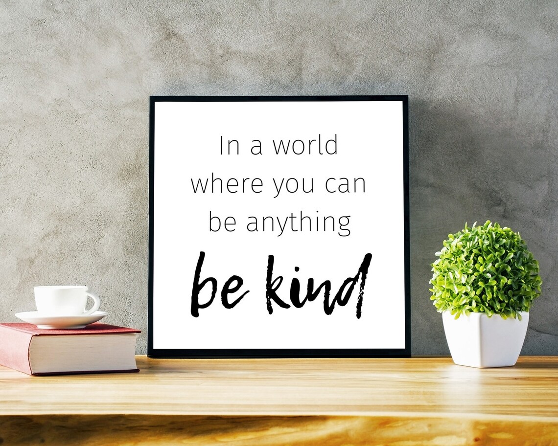 Be Kind Quote Print, Minimalist Kids Room Decor - Image 3