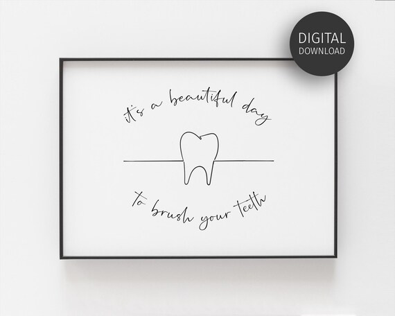 Brush Your Teeth Print Dental Office Decor Wall Art For Dentist Waiting Room Cute Dental Clinic Poster New Dentist Gift