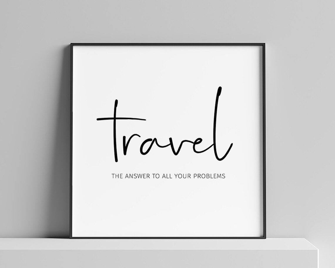 Travel Quote Minimalist Typography Art Print - Image 2