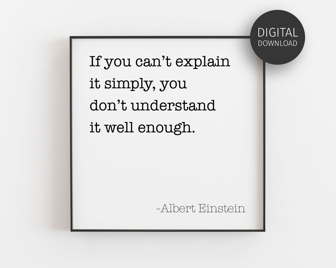 Einstein Quote Art Print, Minimalist Classroom Decor