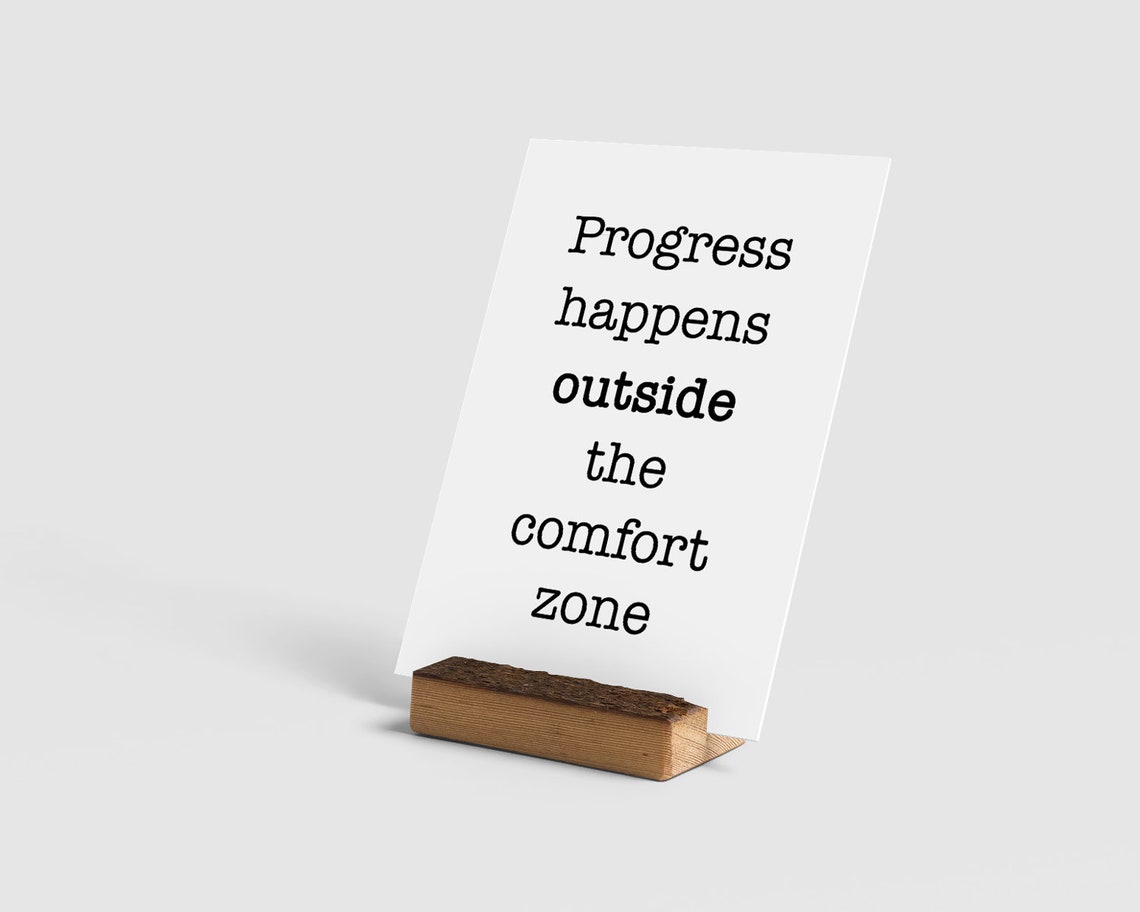 Progress Happens Outside The Comfort Zone Typewriter Quote Poster - Image 2