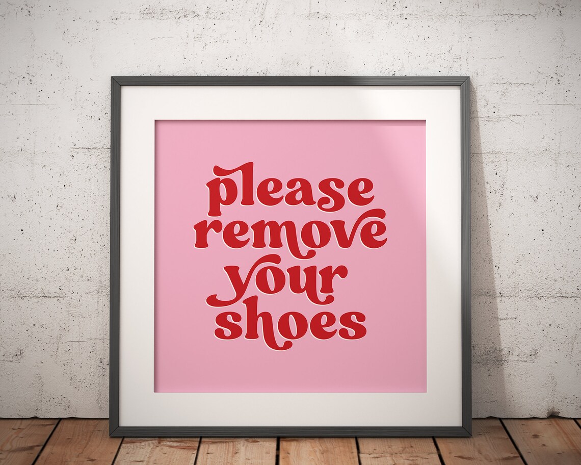 Please Remove Shoes Sign, Retro Entrance Poster - Image 3