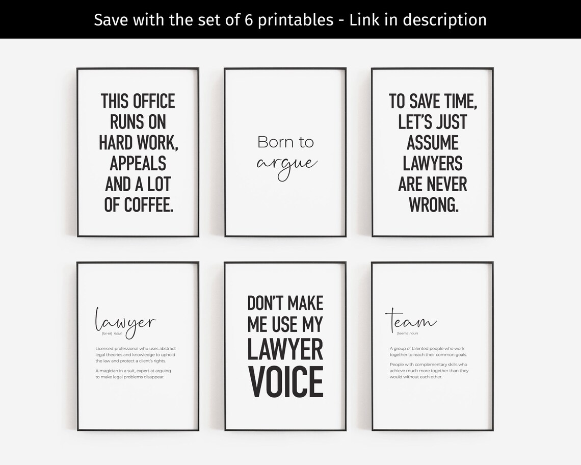 Born To Argue Lawyer Office Poster, Fun Desk Art - Image 2