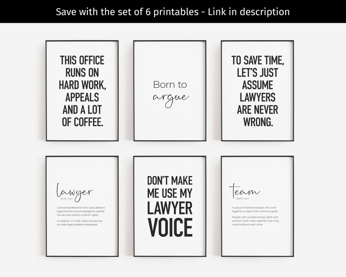 Funny Lawyer Office Appeals Coffee Attorney Quote Wall Poster - Image 2