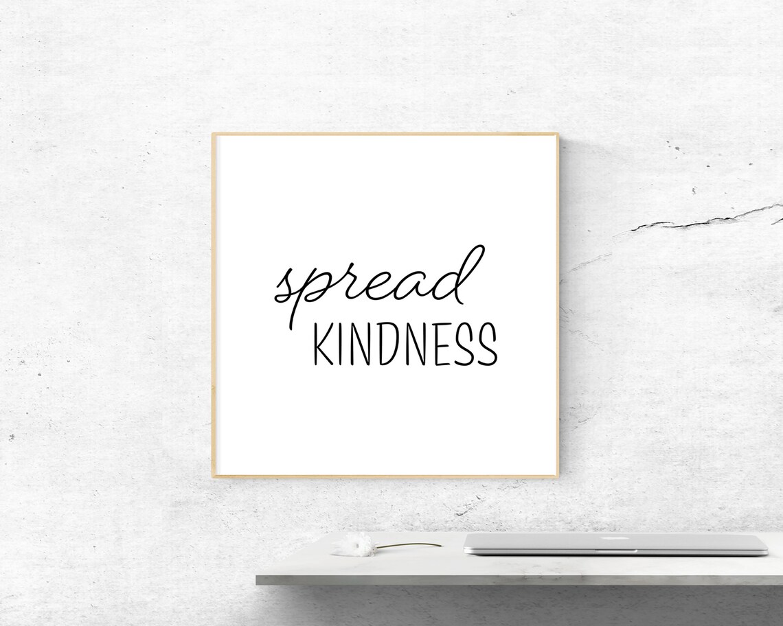 Spread Kindness Script Typography Minimalist Inspirational Quote Poster - Image 2