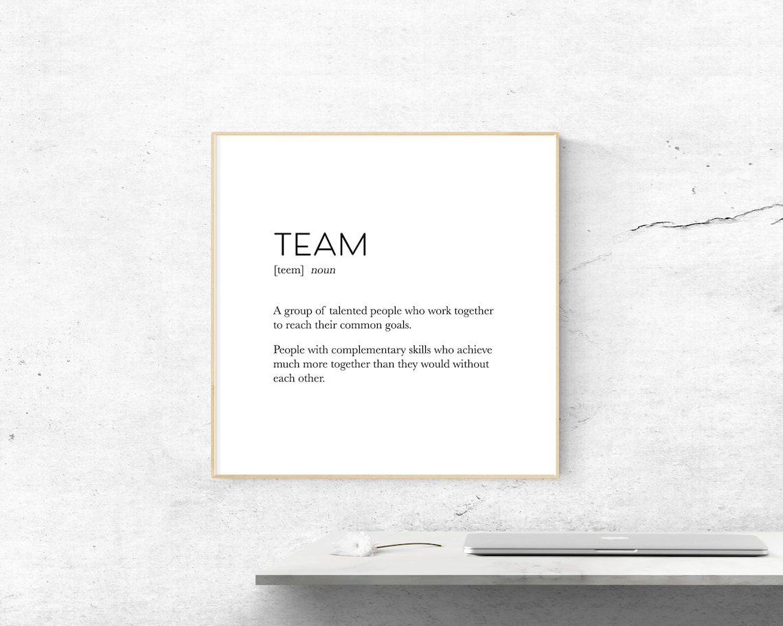 Team Definition Poster, Motivational Office Art Print - Image 2