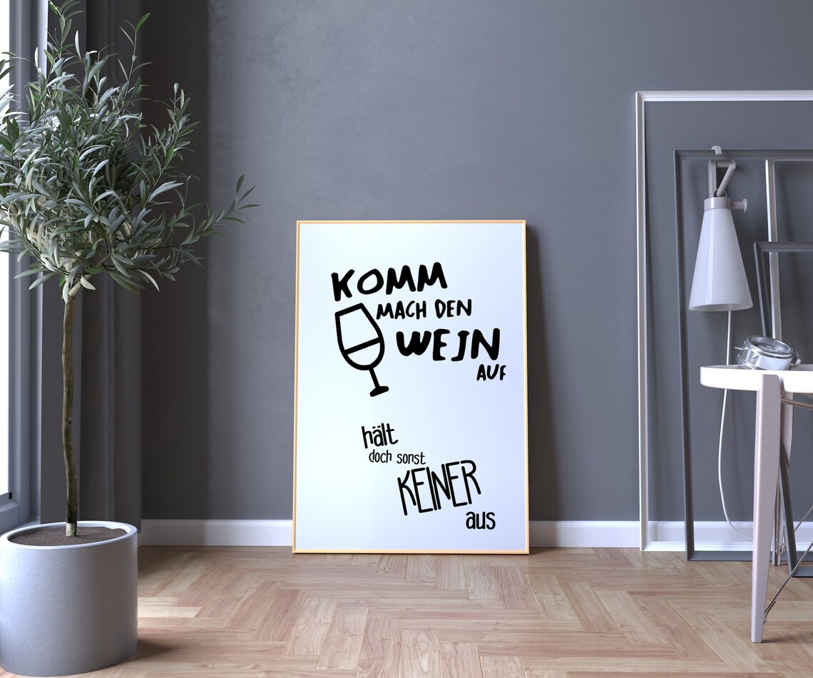 Come Open The Wine Typography Kitchen Poster - Image 2