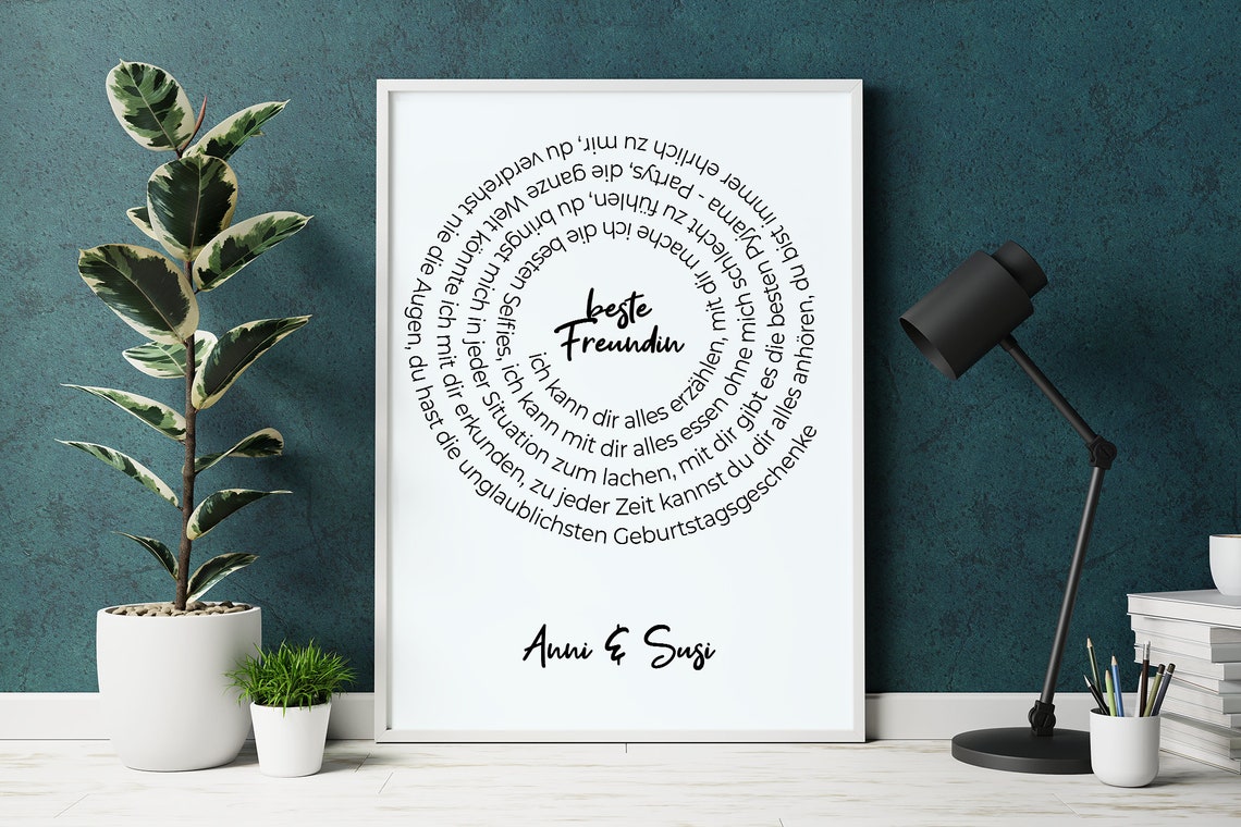 Best Friend Friendship Poster Friend Poster Personalized In Sizes A5 A3 - Image 4