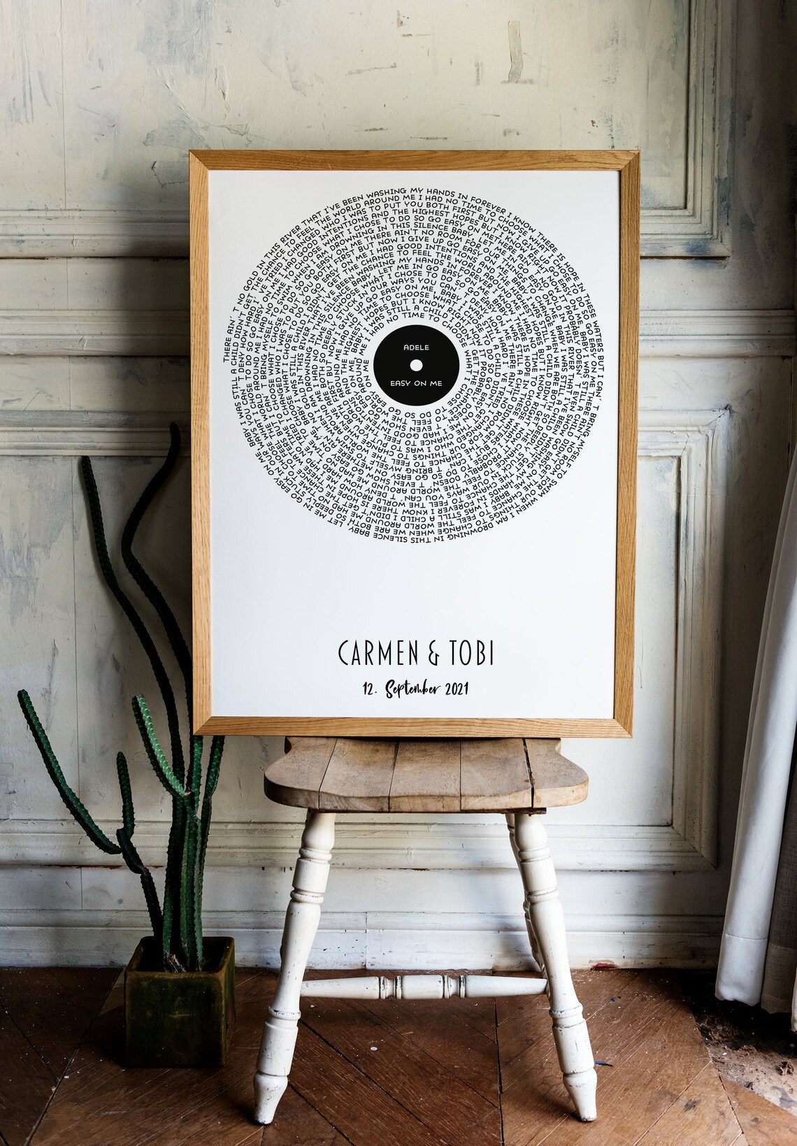 Vinyl Record Lyrics Personalized Anniversary Poster - Image 3