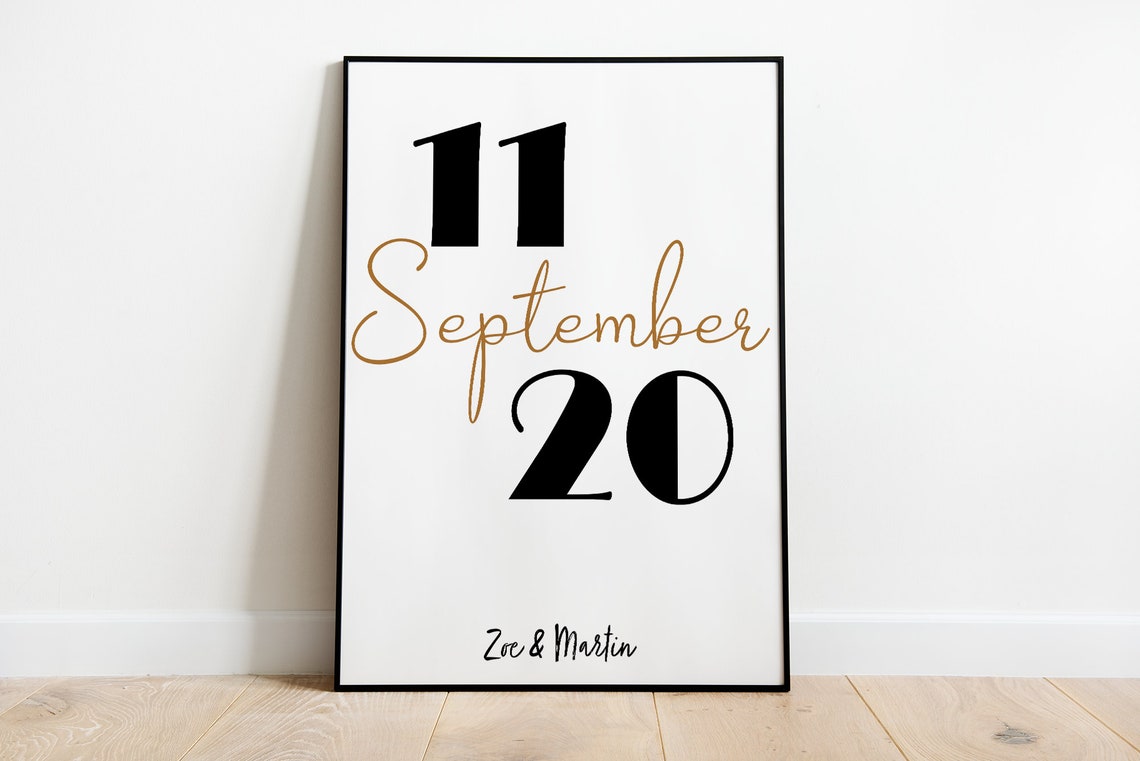 Lilli und Tobias Personalized Wedding Date Number Art Poster - Image 2