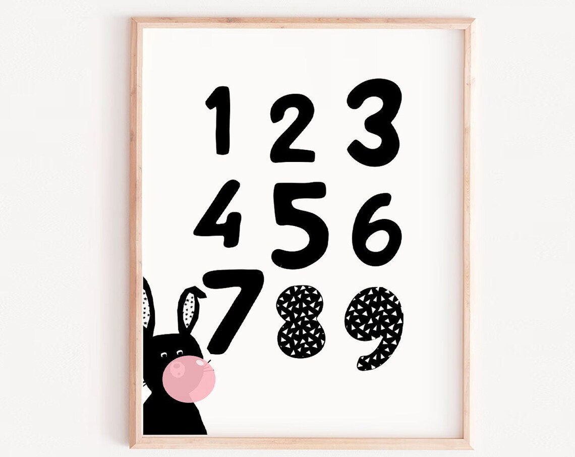 Numbers Kids 123 Learning Nursery Art Print Set