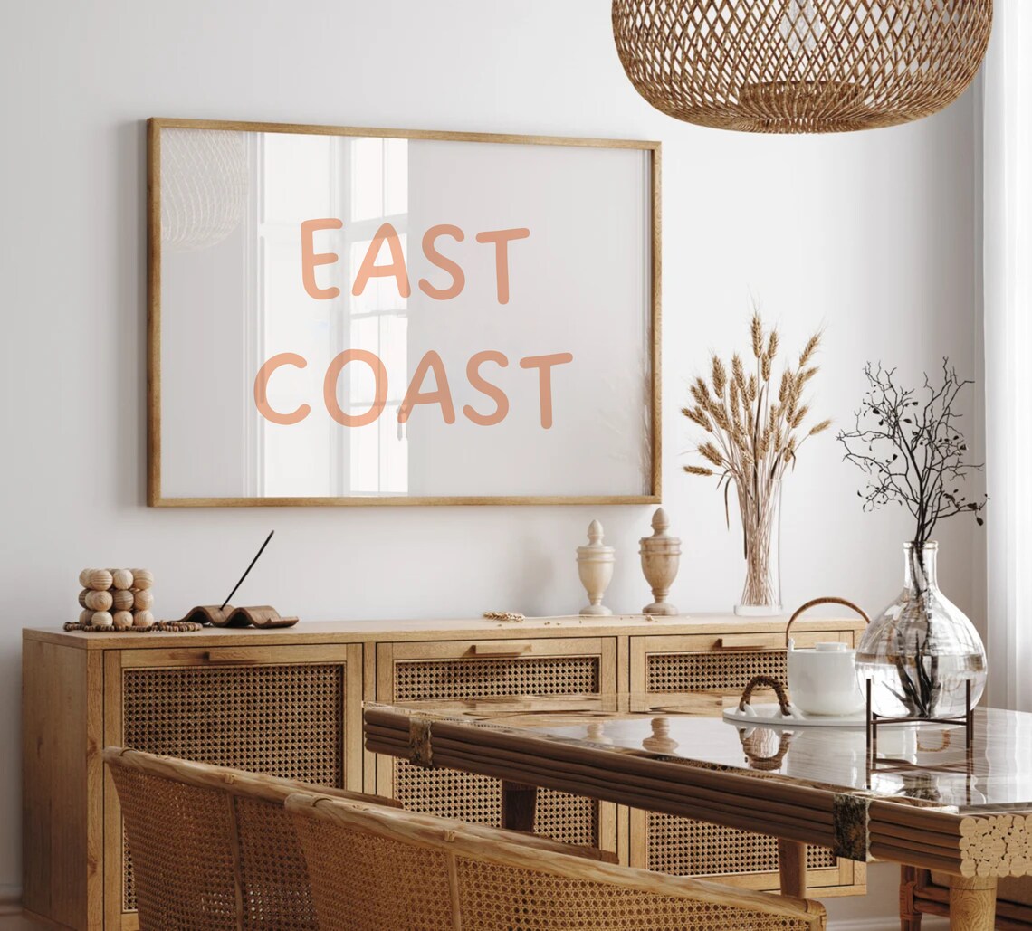 East Coast Peach Hand Lettering Minimal Coastal Decor Poster - Image 4