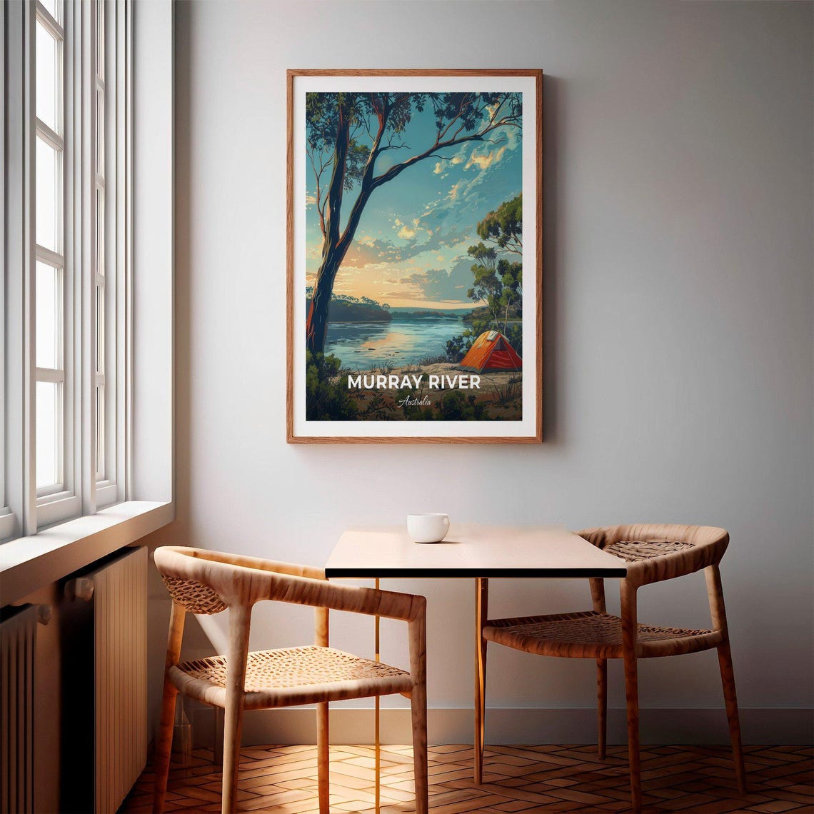 Murray River Australia Riverside Camp Tent Sunset Gum Tree Poster - Image 2