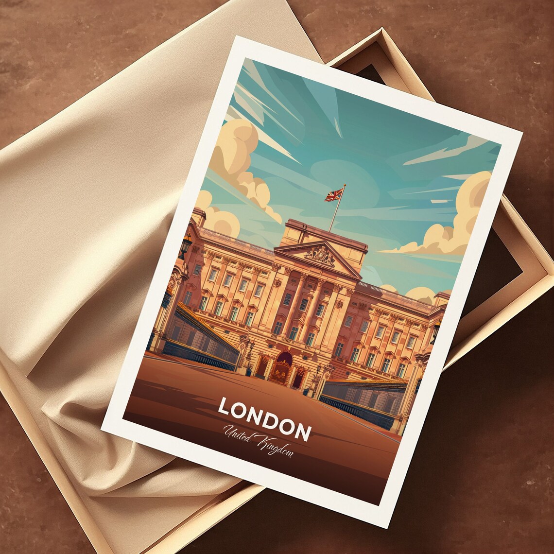 London United Kingdom Buckingham Palace Royal Residence Travel Poster - Image 3