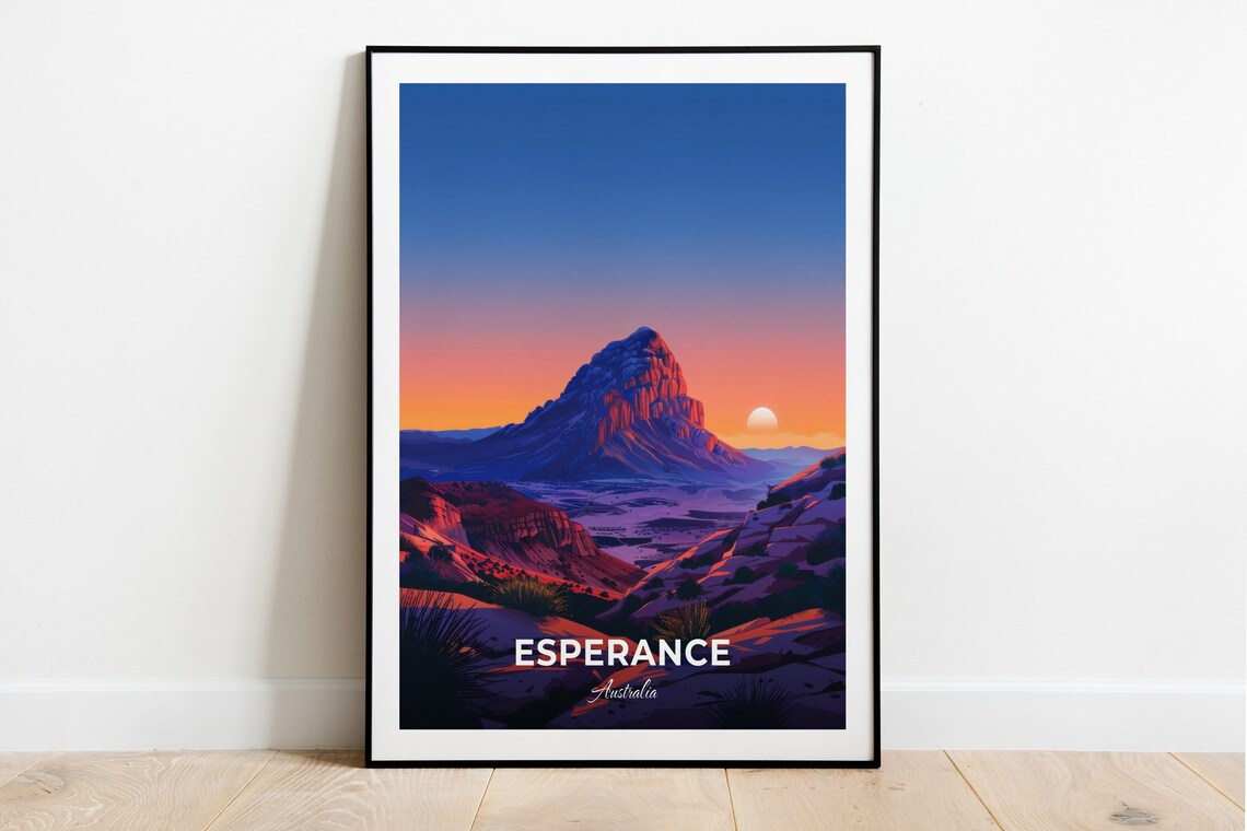 Esperance Australia Desert Peak Burning Orange Horizon Poster
