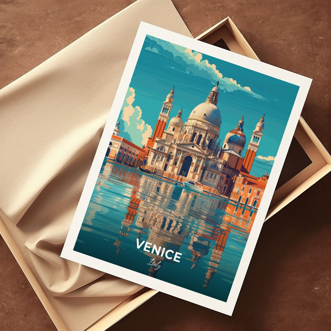 Venice Saint Marks Basilica Lagoon Reflections Grand Canal Travel Poster - Image 3