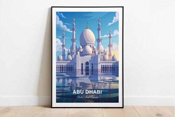 Abu Dhabi UAE Sheikh Zayed Grand Mosque White Domes At Dawn Poster