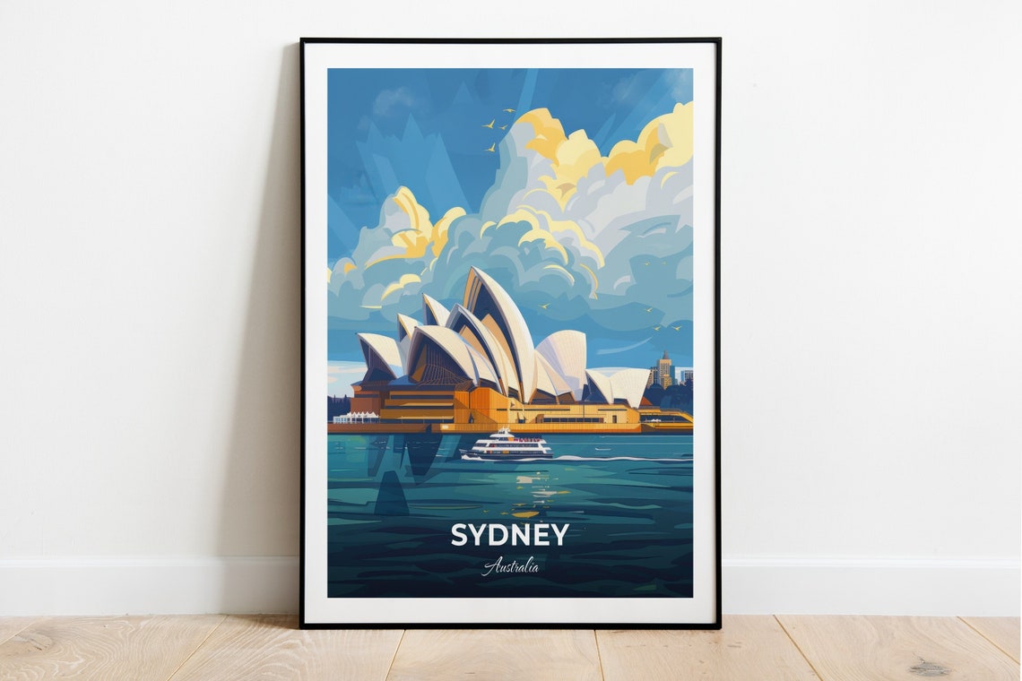Sydney Opera House Bright Daytime Harbour Sail Cityscape Poster